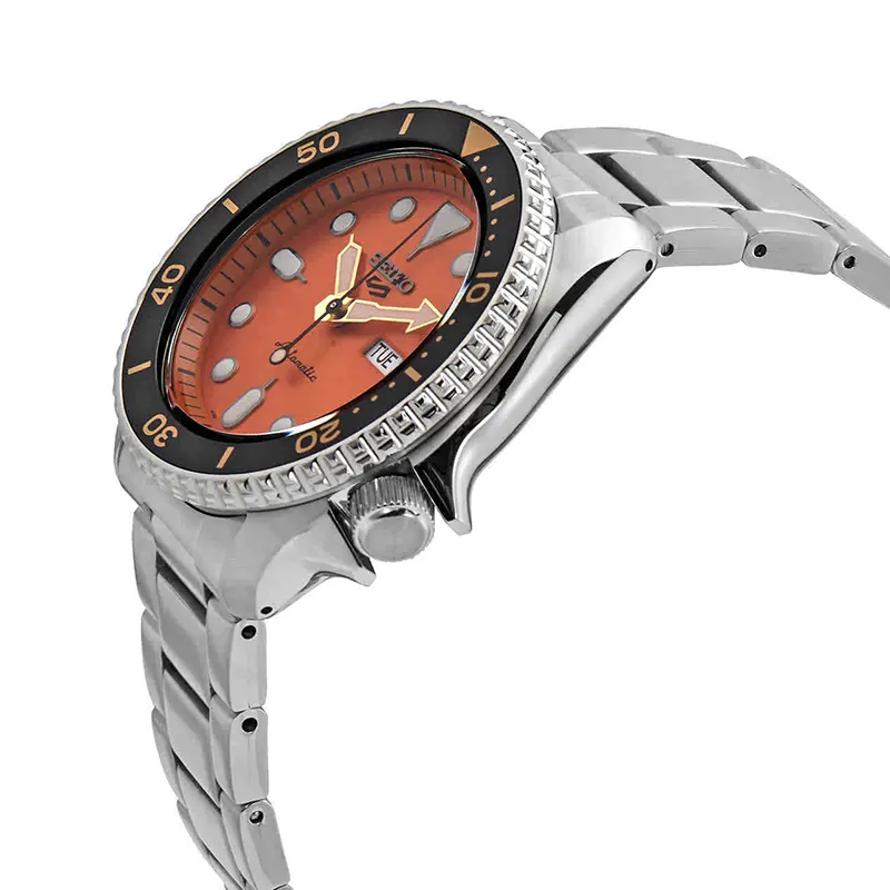 Seiko 5 Sports Analogue Automatic Orange Dial Men's Watch  SRPD59K1